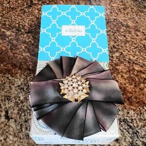 Stella and Dot Anastasia Silk Rhinestone Brooch Pin NIB